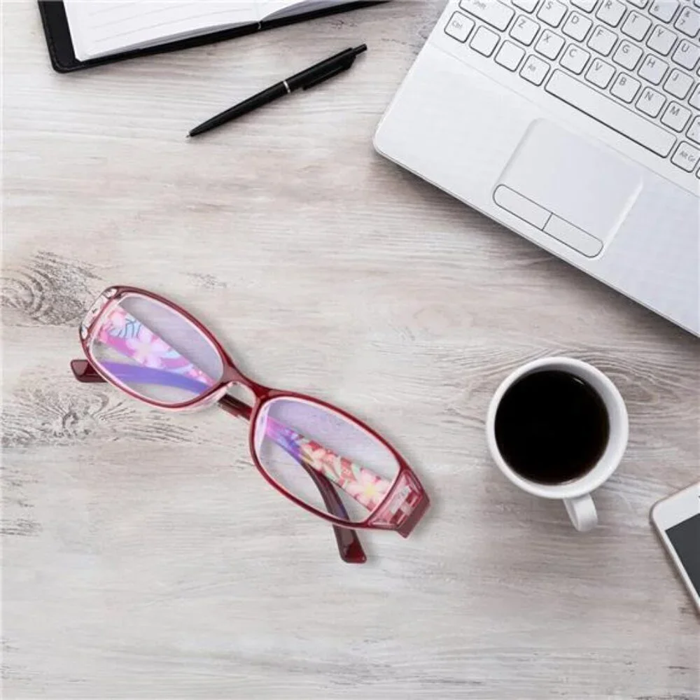 6 Pairs Reading Glasses X2.0 MAG Elegant Anti UV/Blue Light resin Matching Cases